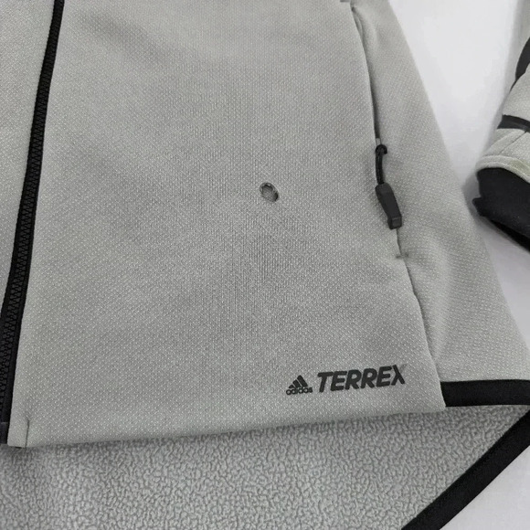 Adidas Terrex Jacket Light Gray Climaheat Ultimate Fleece Womens Size M flawed - Picture 5 of 8